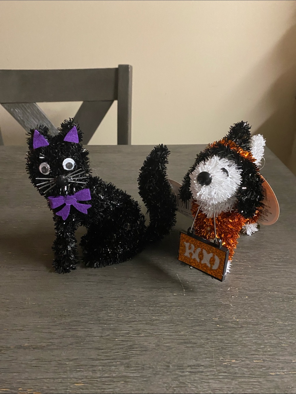 Halloween Black Cat & Orange Dog Small Pet Decorative Set